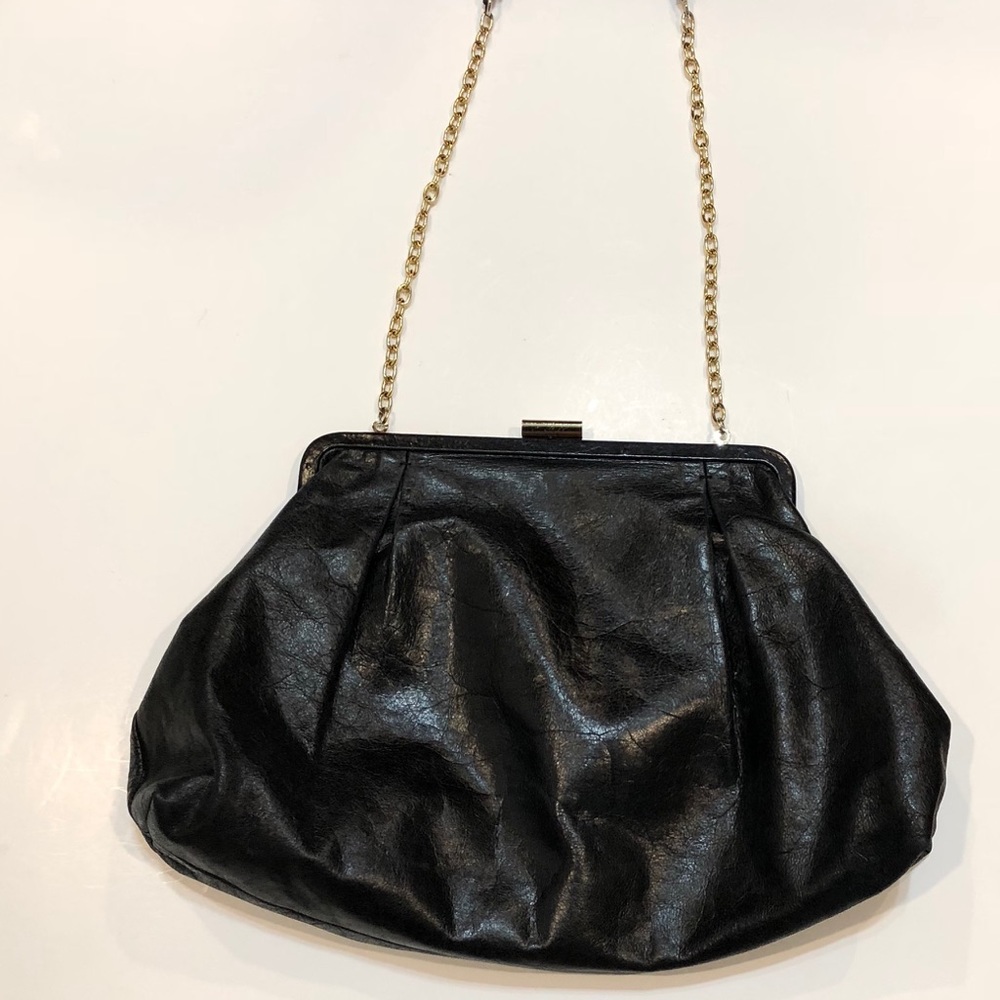 HOBO Vintage Leather Black Purse w/ Chain Strap - Picture 4 of 8